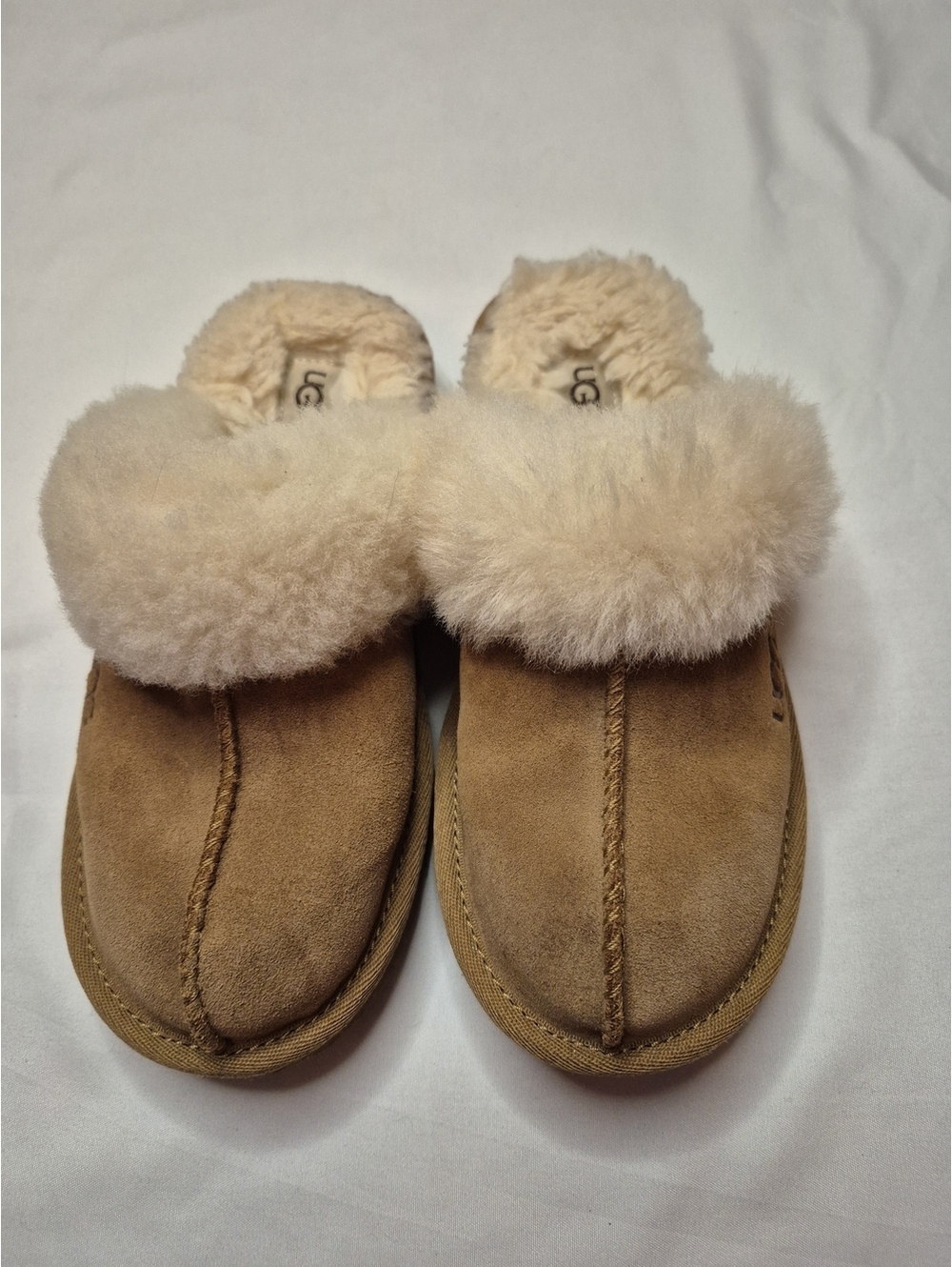 UGG Kids Chestnut Suede Shearling Clog Slippers